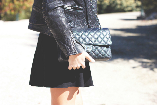 All Black Outfit Motorcycle Leather Jacket Perfecto Turtleneck Isabel Marant Chanel