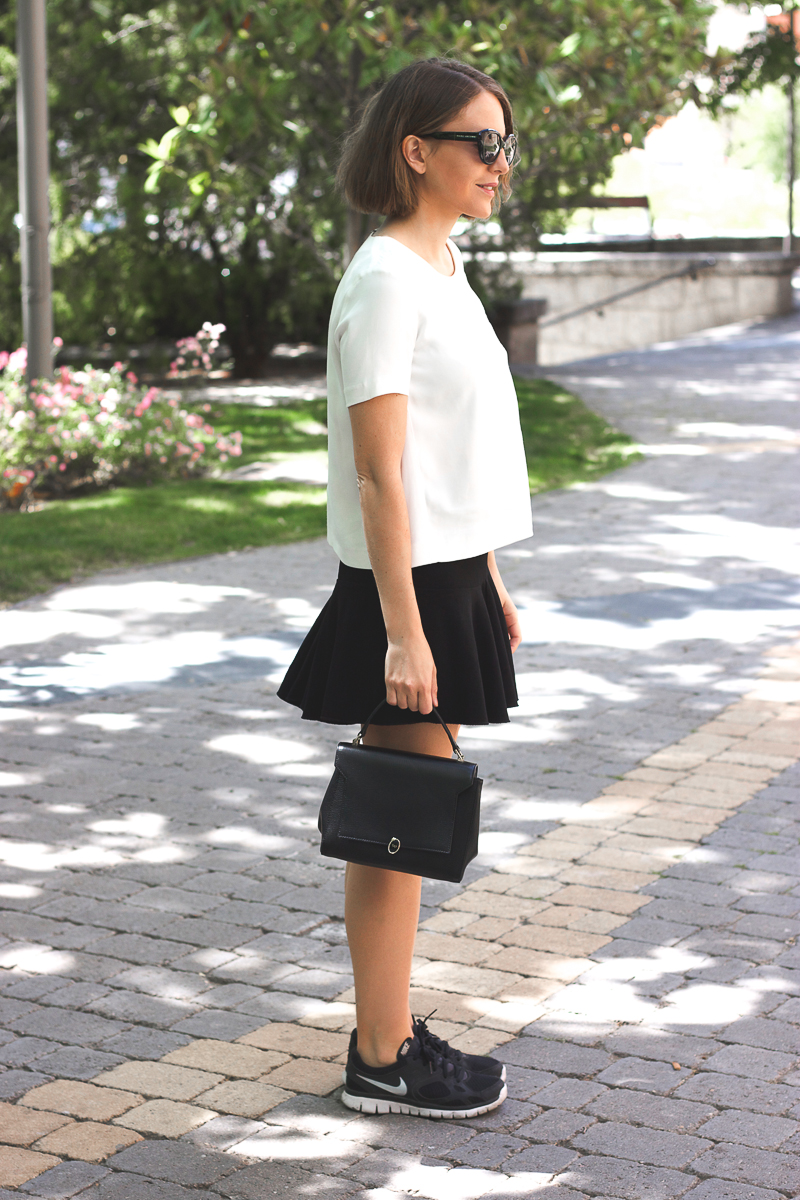 Trini white The Kooples top black Isabel Marant skirt