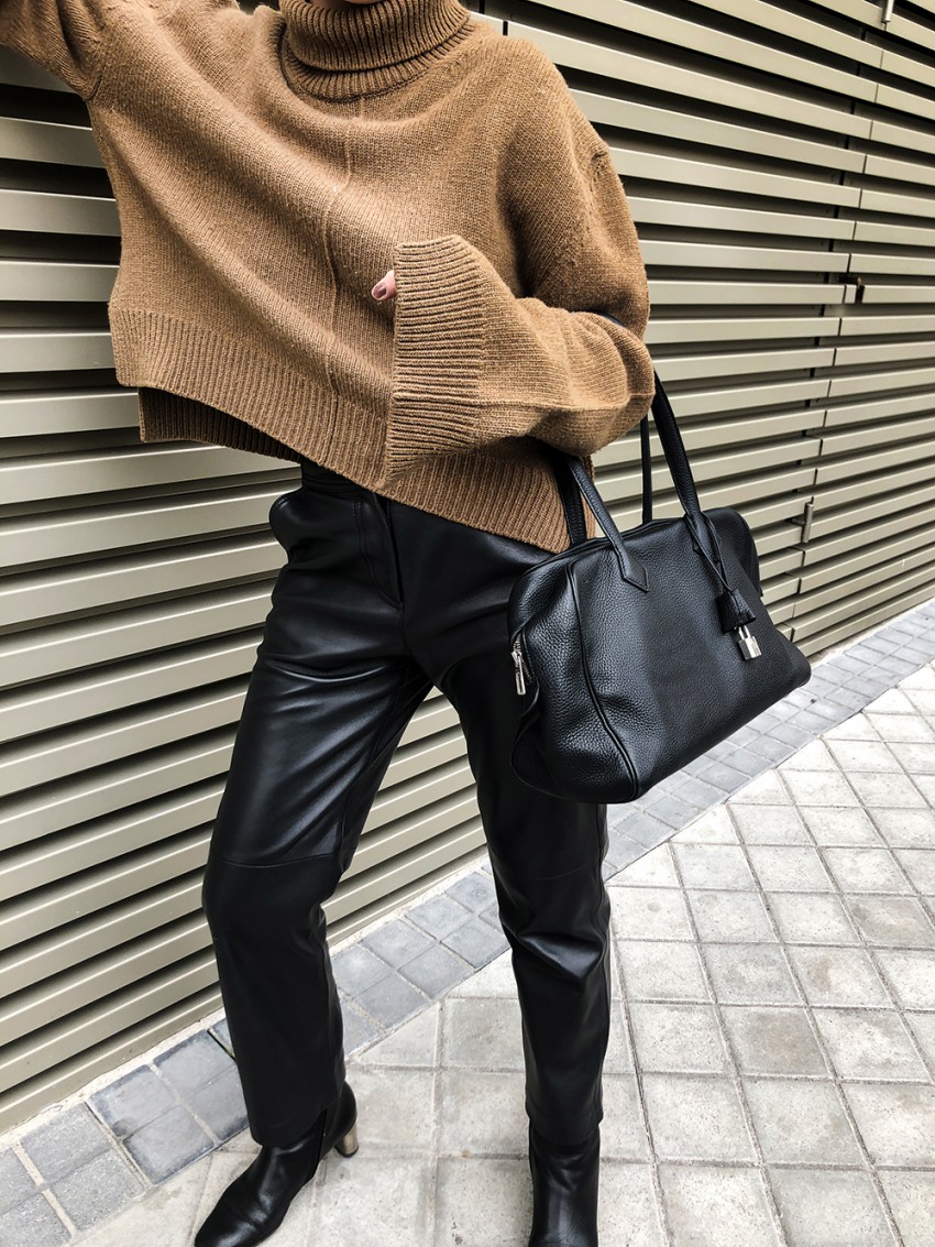 Trini | Celine sweater Max Mara leather pants
