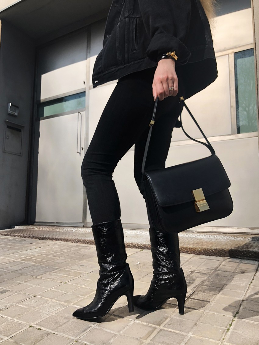 Trini | Balenciaga denim jacket Chanel boots